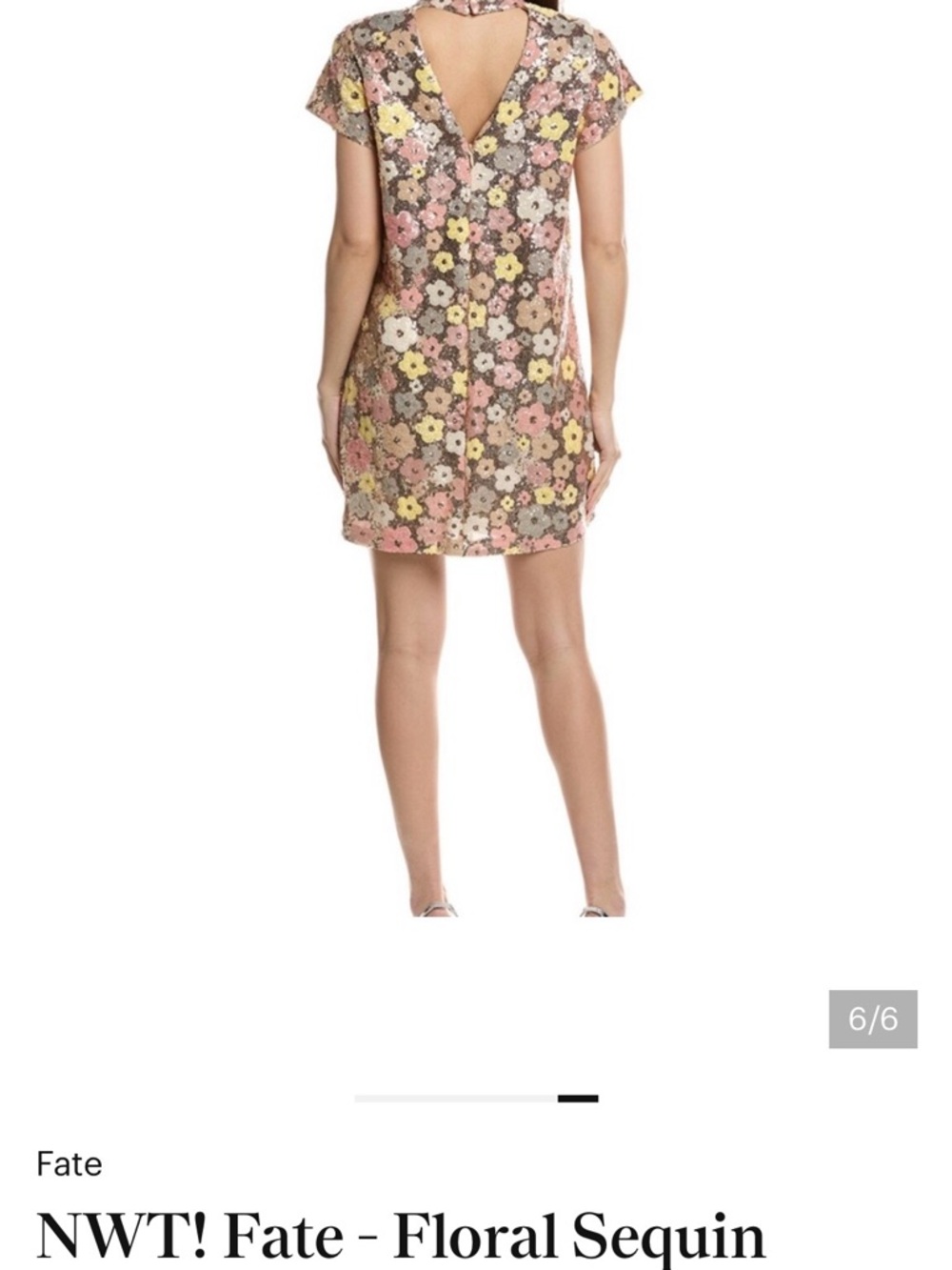 Fate Floral Sequin Mini Dress in Pink, Yellow & Cream